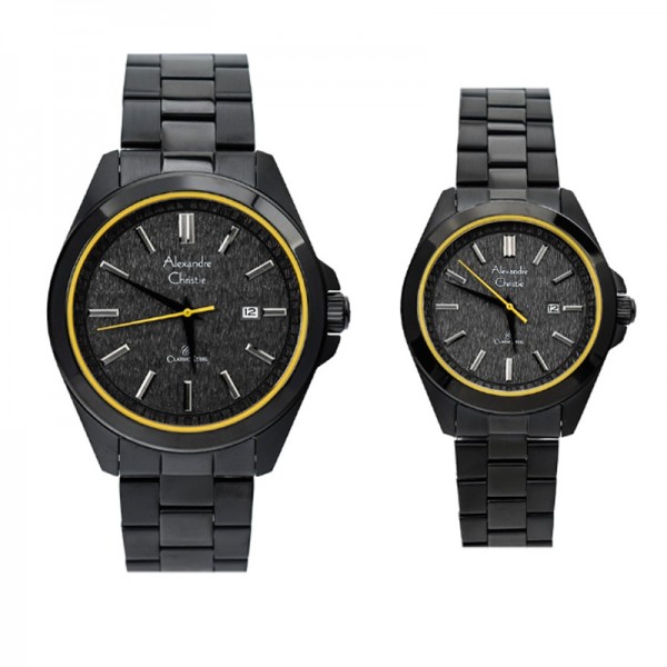 Alexandre Christie AC 8644 Black Yellow Couple